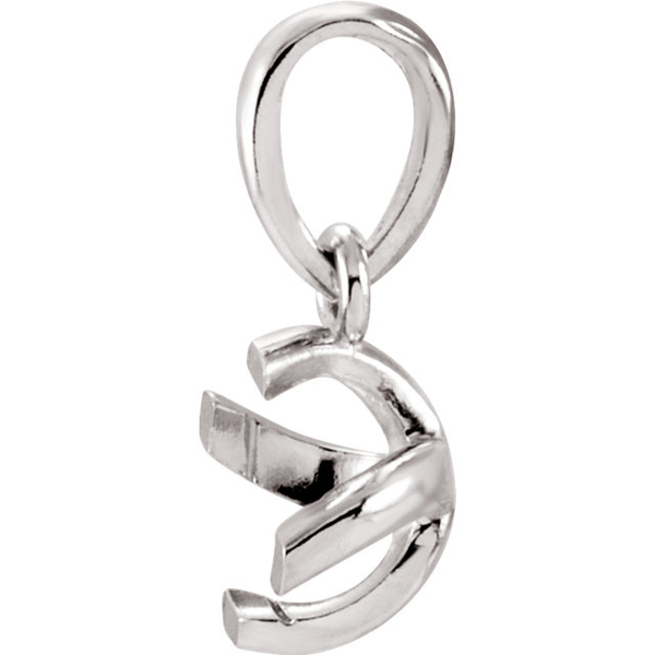 Sterling Silver Round Cut Solitaire Pendant Setting - Twist Style Pendant Mounting