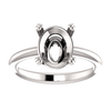 Sterling Silver Oval Cut Solitaire Ring Setting - Double Claw Style Ring Mounting