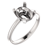 Sterling Silver Oval Cut Solitaire Ring Setting - Double Claw Style Ring Mounting