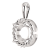 Sterling Silver Round Cut Solitaire Pendant Setting - Rope Style Pendant Mounting